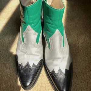 Another Project Fiona Green Silver Western Cowboy Boot